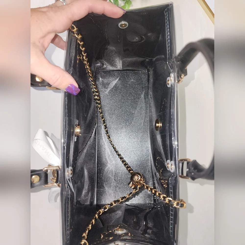 Chanel Black Patent Camellia Tote Bag - Picture 11 of 11